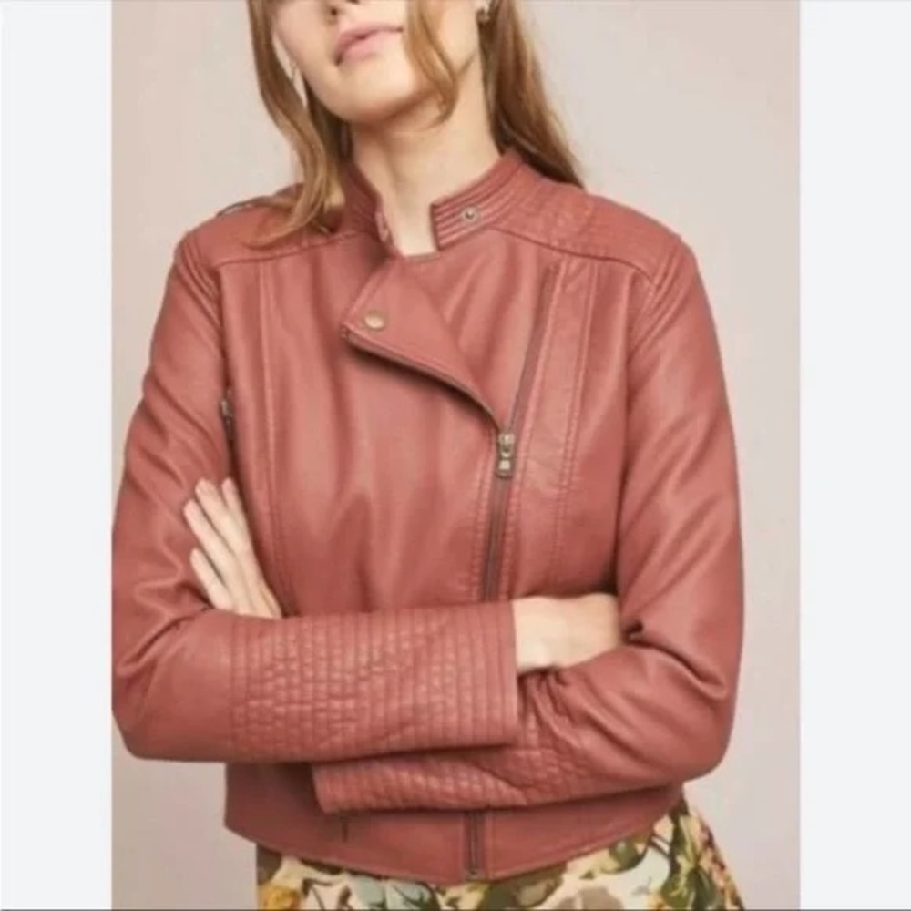 Anthropologie faux leather jacket - Picture 2 of 8